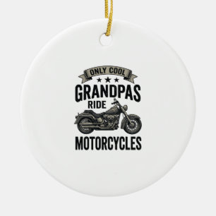Coole Omas fahren Motorrad Vintage Biker-Shirt Keramik Ornament