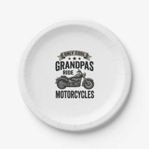 Coole Omas fahren Motorrad Vintage Biker-Shirt Pappteller