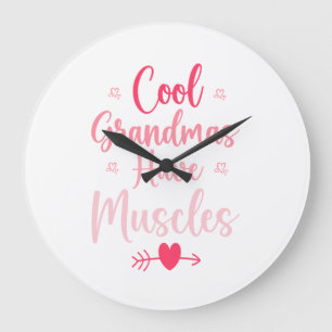 Coole Omas haben Muskeln Große Wanduhr