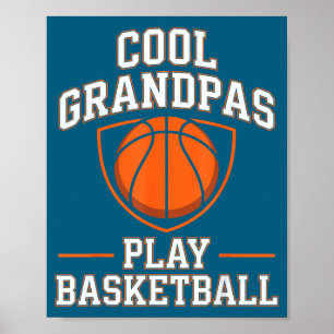 Coole Omas spielen Basketball Illustration Poster
