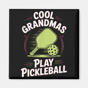 Coole Omas spielen Pickleball lustiges Pickleball Magnet