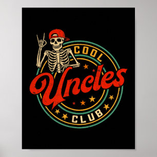 Coole Onkel Club Shirt Retro Lustiges Skelett Neue Poster