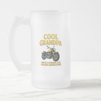 Coole Opa - Motorradgeschenk für Großvater" Mattglas Bierglas