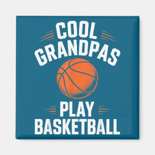 Coole Opa spielen Basketball Opa Grafik Kunst Magnet