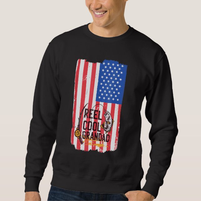 Coole Opa Vathers Day Flag Fish Sweatshirt (Vorderseite)