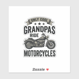 Coole Opas fahren Motorräder Vintage Biker-Shirt Aufkleber