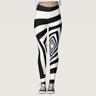 Coole optische Illusion Schwarz und Weiß Leggings