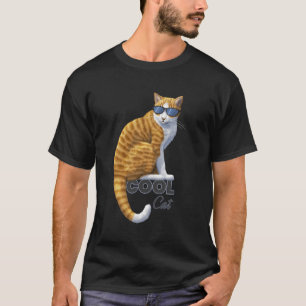 Coole Orange Tabby Cat Tragen einer Sonnenbrille T-Shirt
