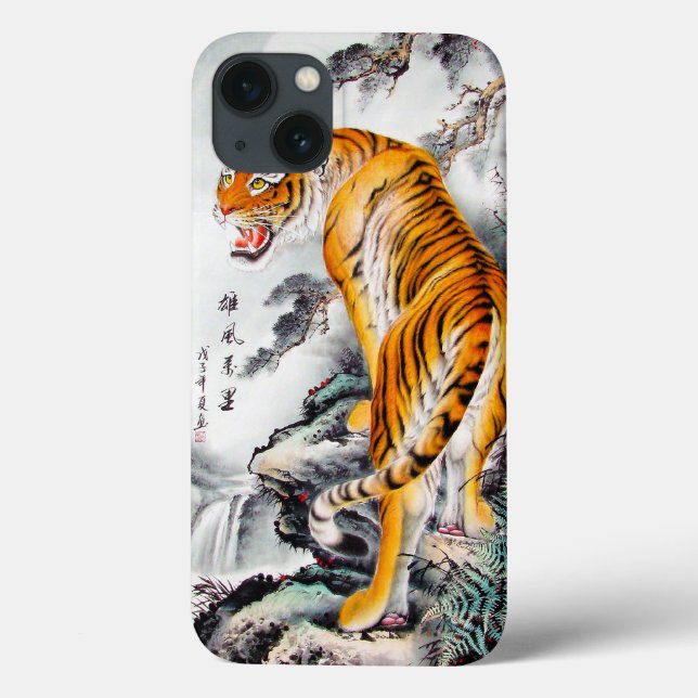 Coole orientalische, flauschige Tigerfarbe Case-Mate iPhone Hülle (Rückseite)