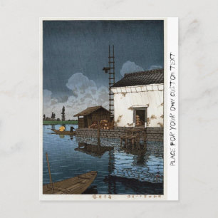Coole orientalische Hasui Kawase regnerische Tages Postkarte