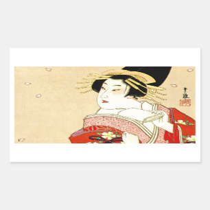 Coole orientalische Japaner Agemaki Rechteckiger Aufkleber