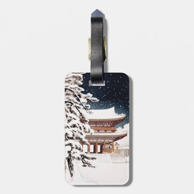 Coole orientalische Japaner Hasui Kawase Gepäckanhänger (Rückseite vertikal)