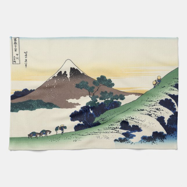 Coole orientalische Japaner Hokusai Fuji Geschirrtuch (Horizontal)
