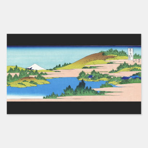 Coole orientalische Japaner Hokusai Fuji Rechteckiger Aufkleber