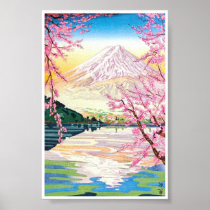 Coole orientalische japanische Fuji Frühlingskirsc Poster