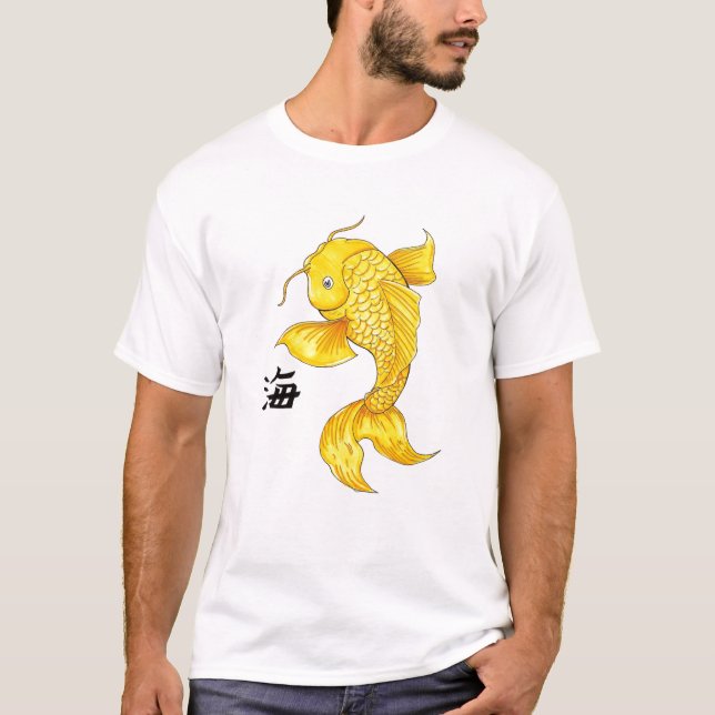 Coole orientalische japanische GoldKoi T-Shirt (Vorderseite)