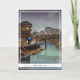 Coole orientalische japanische Kawase-Regenlandsch Karte