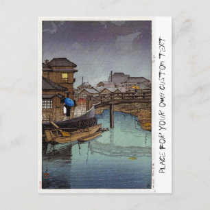 Coole orientalische japanische Kawase regnerische  Postkarte