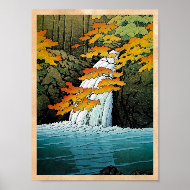 Coole orientalische japanische Kawase Senju Wasser Poster (Vorne)