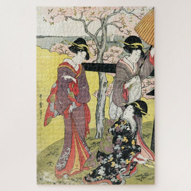 Coole orientalische japanische Klassikerin Geisha  Puzzle (Vertikal)