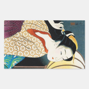 Coole orientalische japanische Takane Koko geisha  Rechteckiger Aufkleber