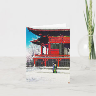 Coole orientalische Kawase Hasui Winterschneekunst Karte