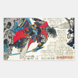 Coole orientalische Klassik japanischer Samurai-Kr Rechteckiger Aufkleber