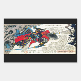 Coole orientalische Klassik japanischer Samurai-Kr Rechteckiger Aufkleber