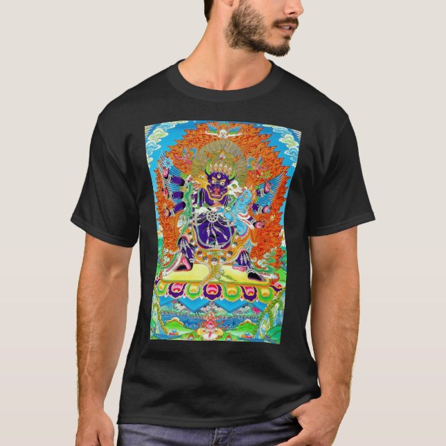 Coole Orientalische Mandala Yamantaka T-Shirt (Vorderseite)