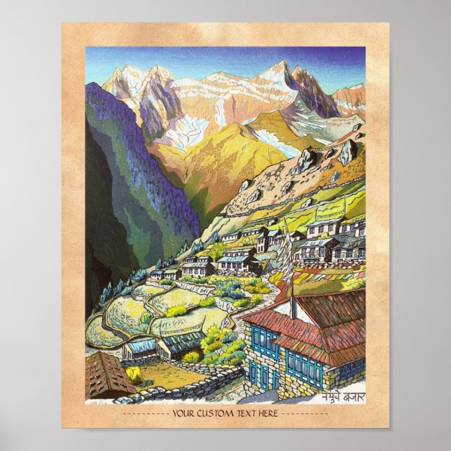 Coole orientalische Namche Bazar Nepal Poster (Vorne)
