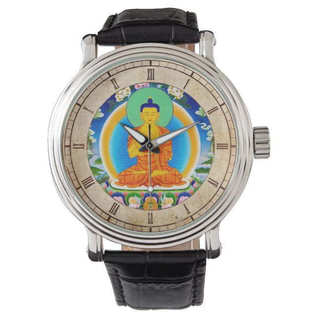 Coole orientalische Thangka Gott Tattookunst Armbanduhr (Vorderseite)