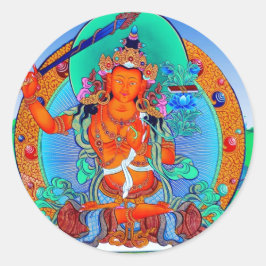 Coole orientalische Thangka Gott Tattookunst Runder Aufkleber
