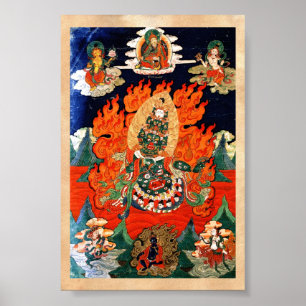 Coole orientalische tibetanische Gott thangka Poster