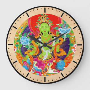 Coole orientalische tibetanische thangka große wanduhr