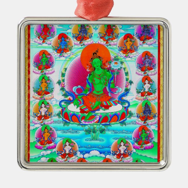 Coole orientalische tibetanische thangka silbernes ornament (Vorne)