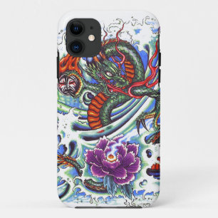 Coole orientalische Wasser-Drache-lila iPhone 11 Hülle