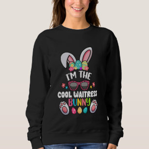 Coole Osterhasen-Kostüm-Kellnerin Bunte Eier L Sweatshirt
