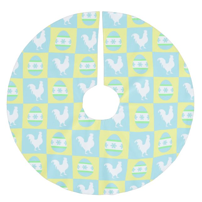 Coole Osterprüfbrett Muster-RasterEggen Polyester Weihnachtsbaumdecke (Vorderseite)