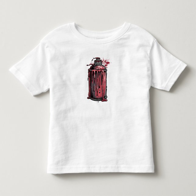 Coole Paint Drip Spray Dose T-Shirt für Jungen – S (Vorderseite)