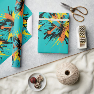 Coole Paintball Blast Spritzer Geschenkpapier