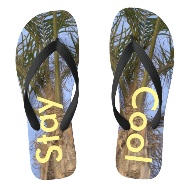 Coole Palm Trees Blue Sky Flip Flops bleibe (Fußbett)