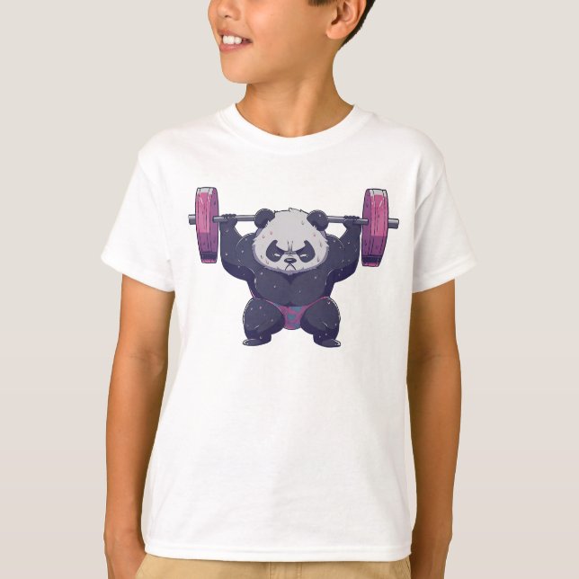 Coole Panda Gewichtheber Wrestling trainieren Kind T-Shirt (Vorderseite)