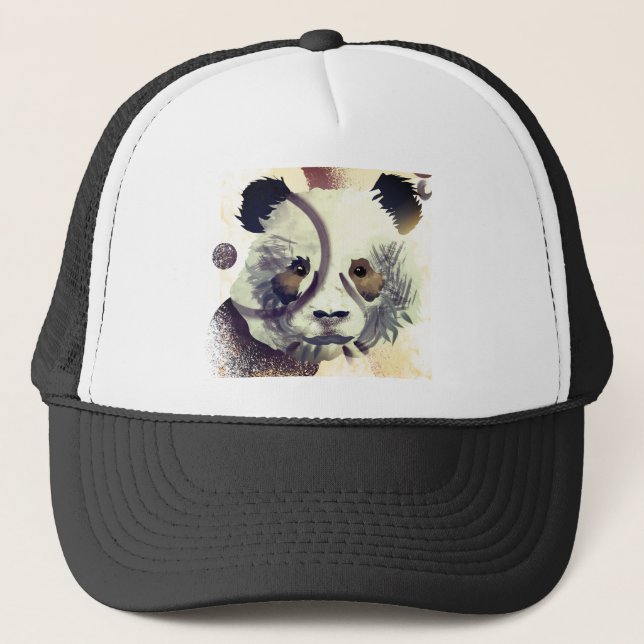 Coole Panda Illustration Art Truckerkappe (Vorderseite)
