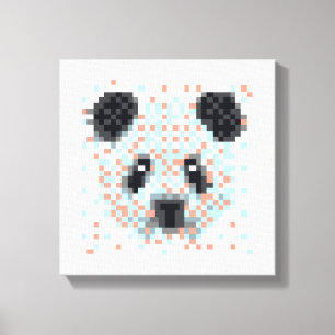 Coole Panda-Pixel-Kunst Leinwanddruck