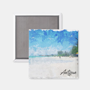 Coole Panoramaaussicht auf die Karibikinsel Antigu Magnet