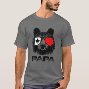 Coole Papa-Bärensungbrille Kanada Flaggenpfiff Pat T-Shirt