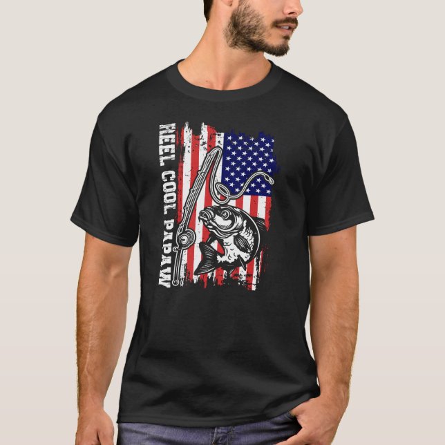 COOLE Papa unter US-Flagge T-Shirt (Vorderseite)