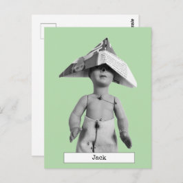 Coole Paper Hat-Puppenkarte Postkarte