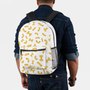 Coole Pasta-Makkaroni-Muster auf Weiß Bedruckter Rucksack