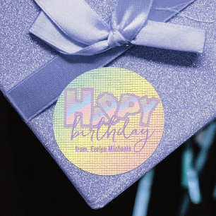 Coole Pastel Graffiti auf dem Mosaiksteinchen Glüc Runder Aufkleber